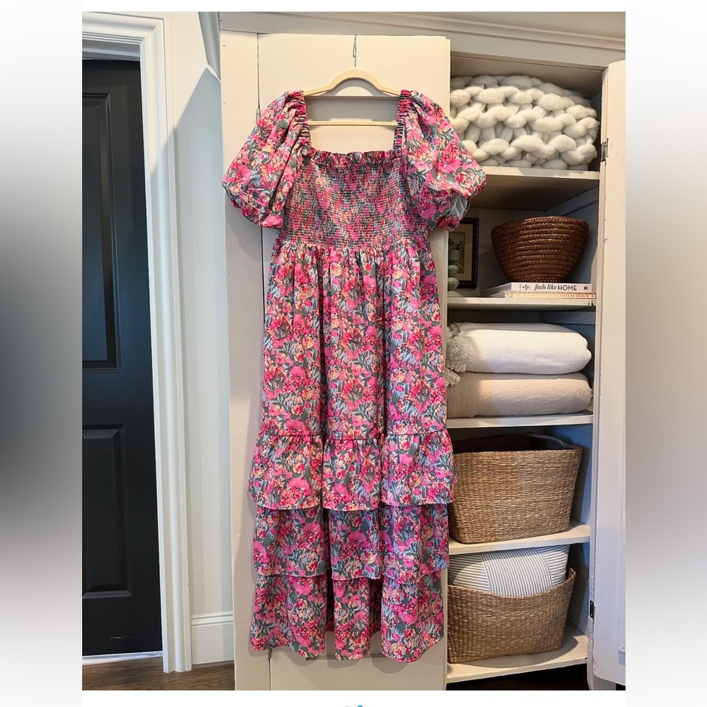 Pink Floral Dress - Size L